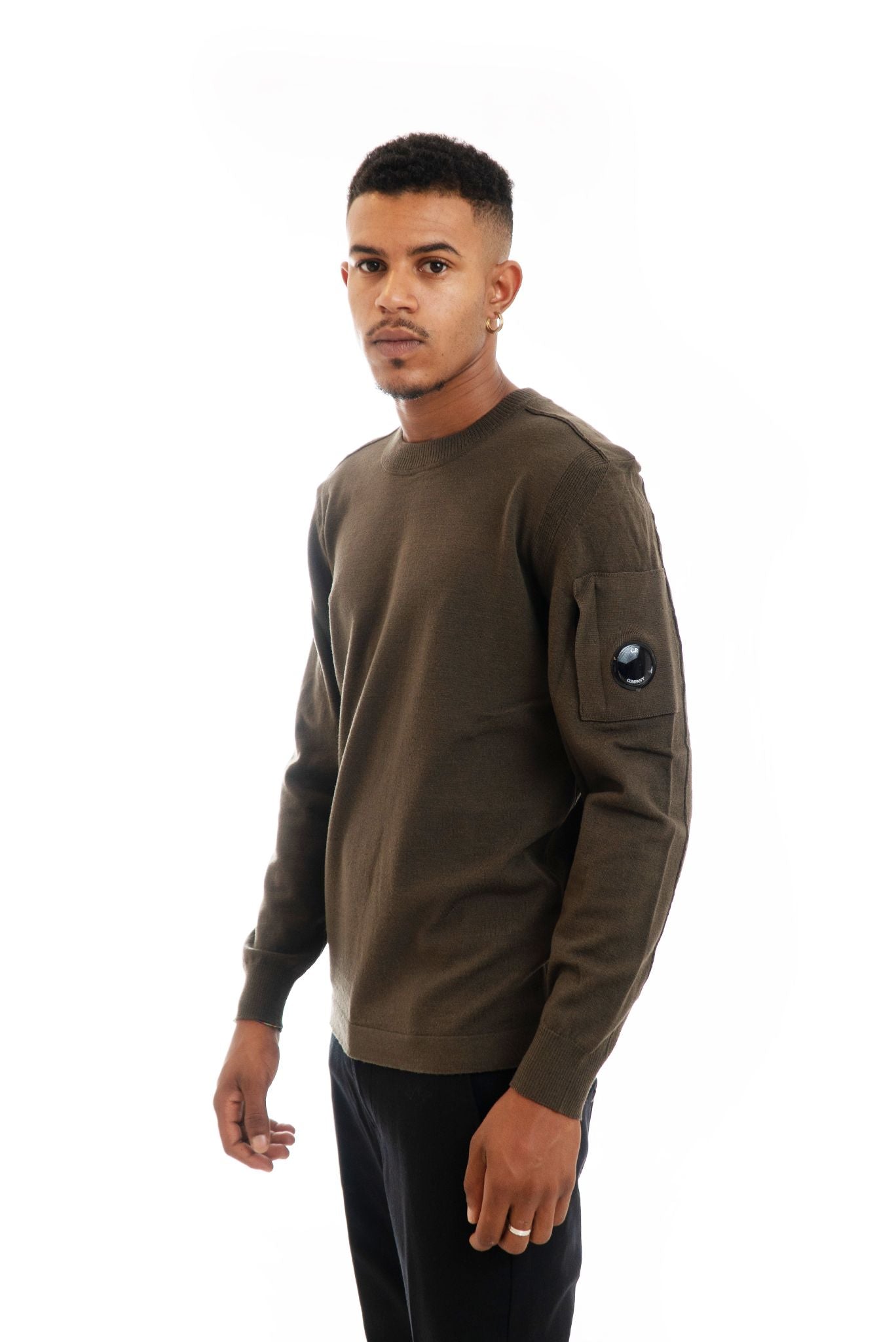 Maglione Verde a Girocollo Merino Wool