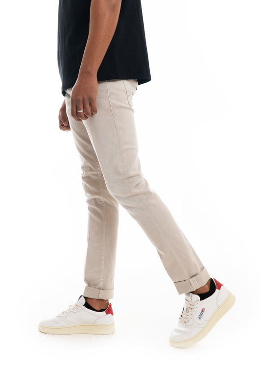 pantaloni beige bull stretch dondup saldi, profilo
