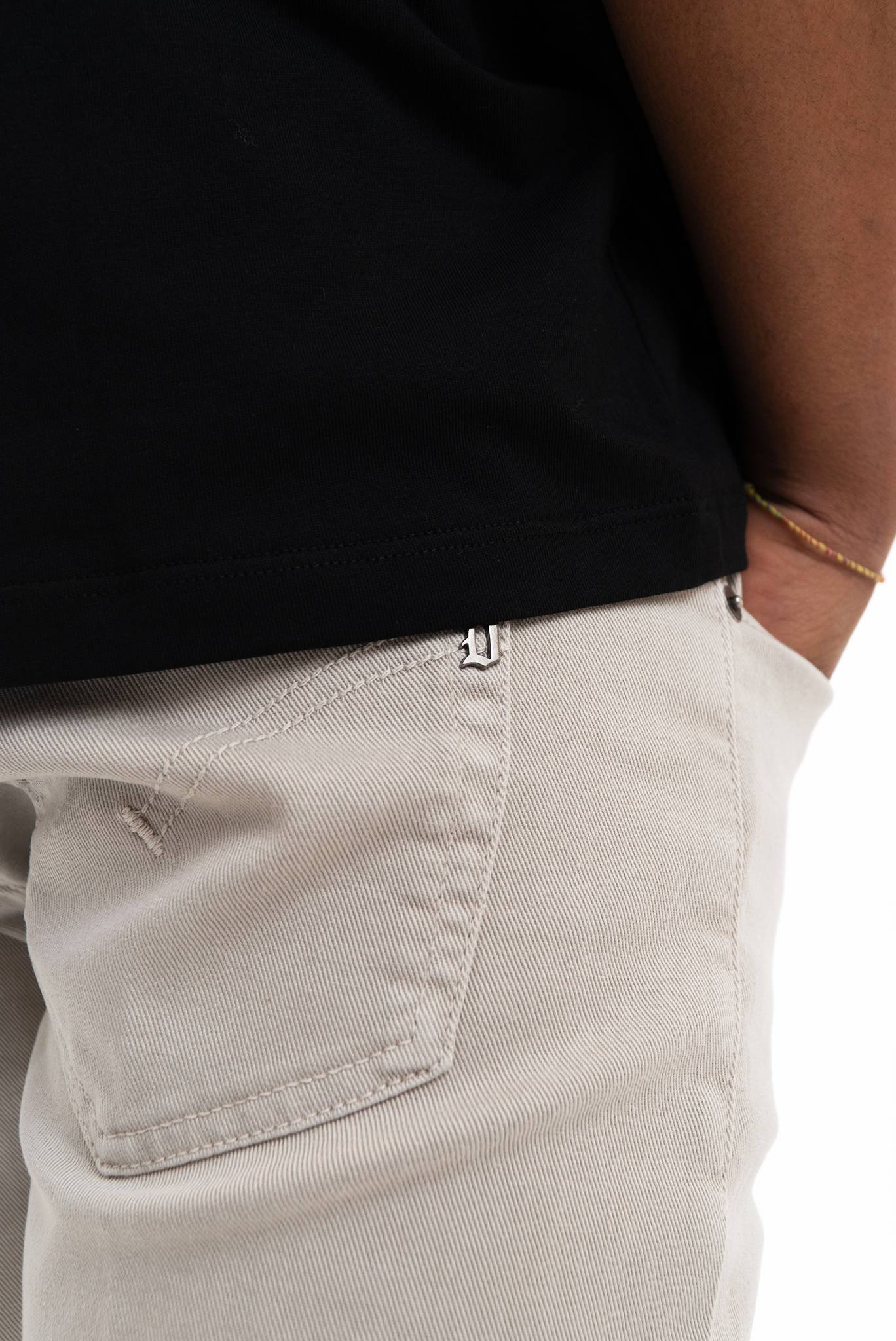 pantaloni beige bull stretch dondup saldi, dettaglio