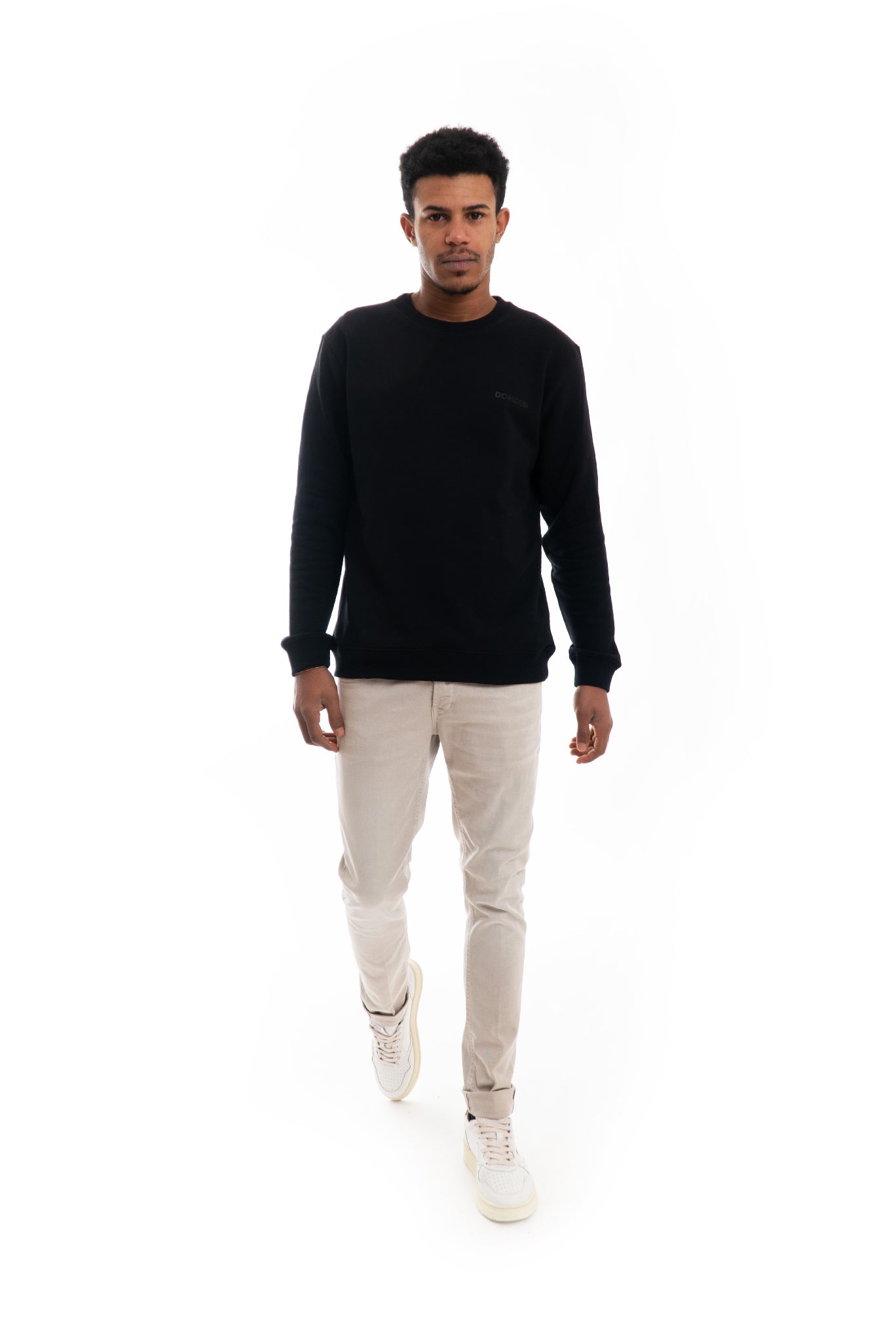 pantaloni beige bull stretch dondup saldi, intero