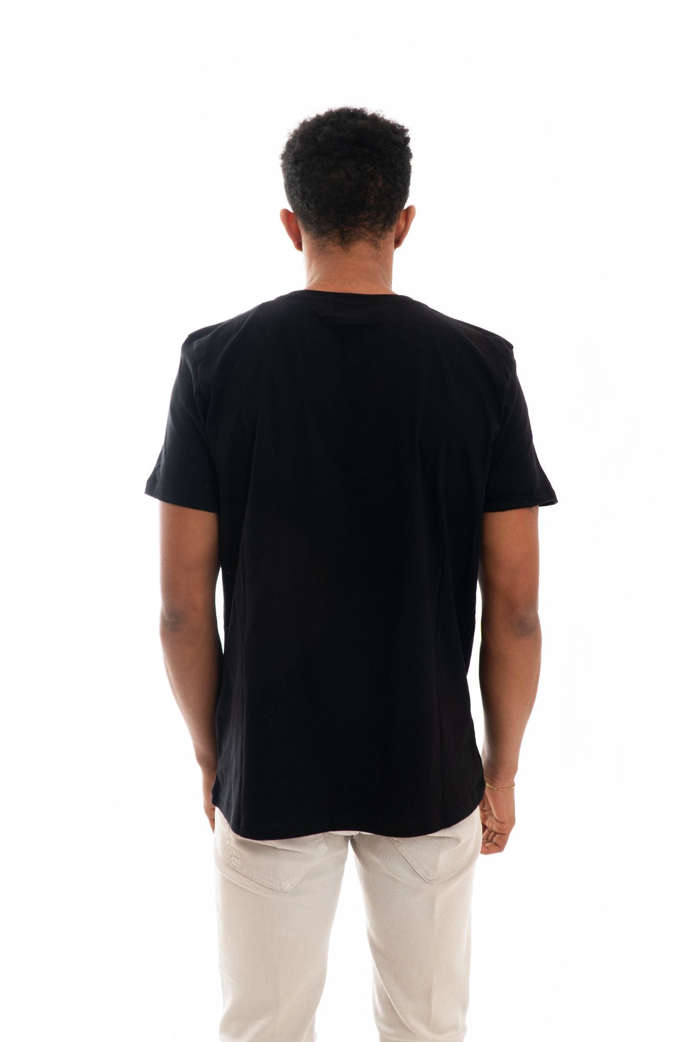 t-shirt in cotone nera uomo dondup saldi, retro