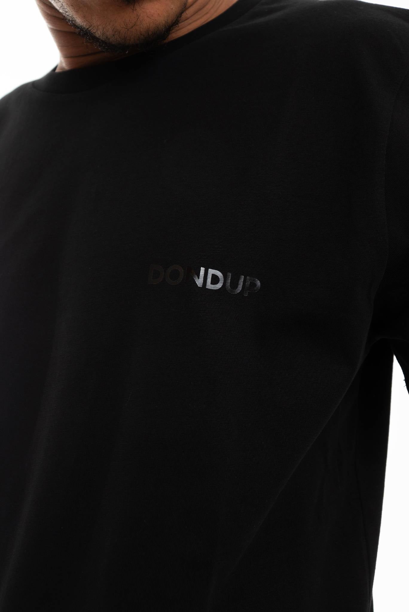 t-shirt in cotone nera uomo dondup saldi, dettaglio