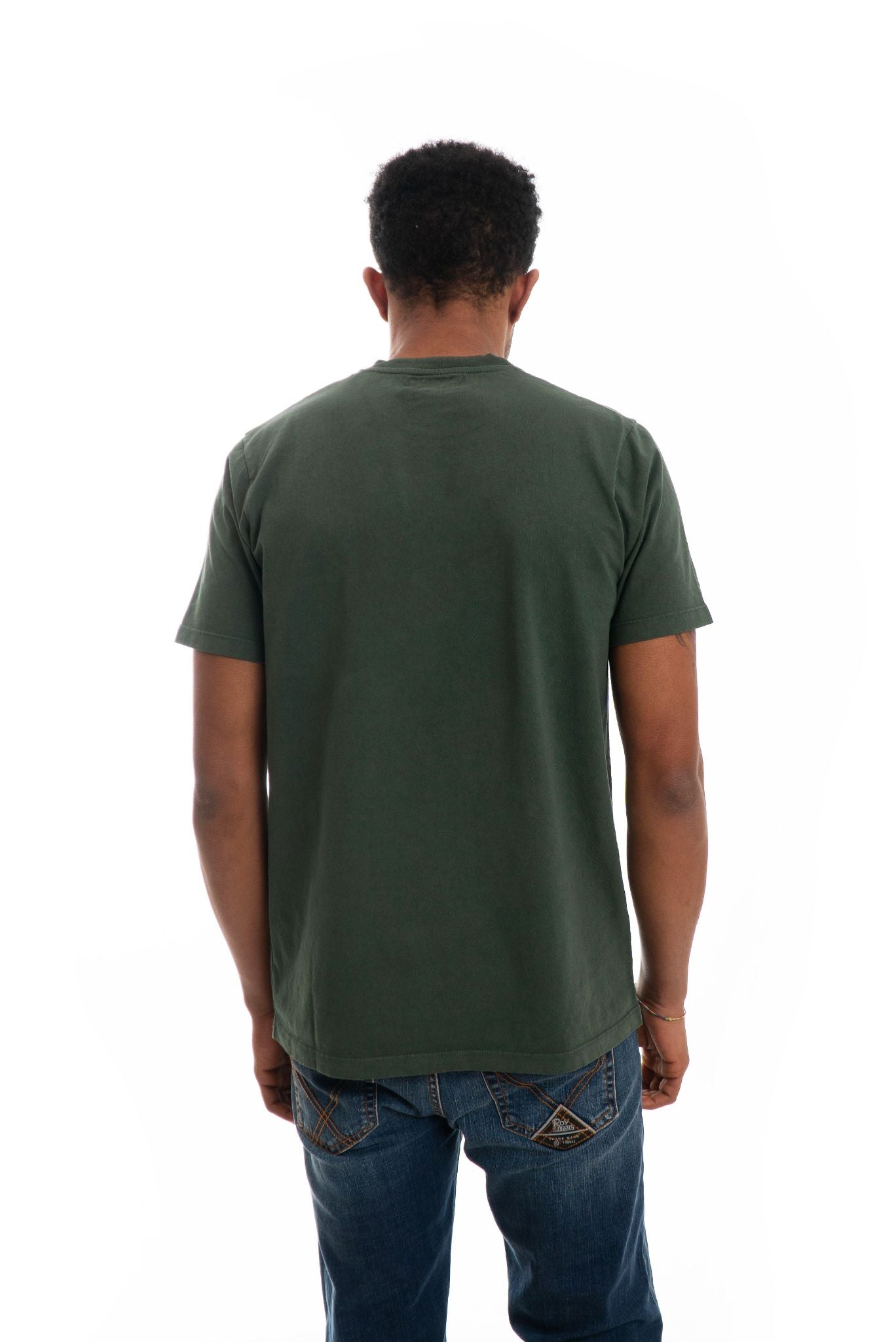 T-Shirt Verde con Taschino e Logo