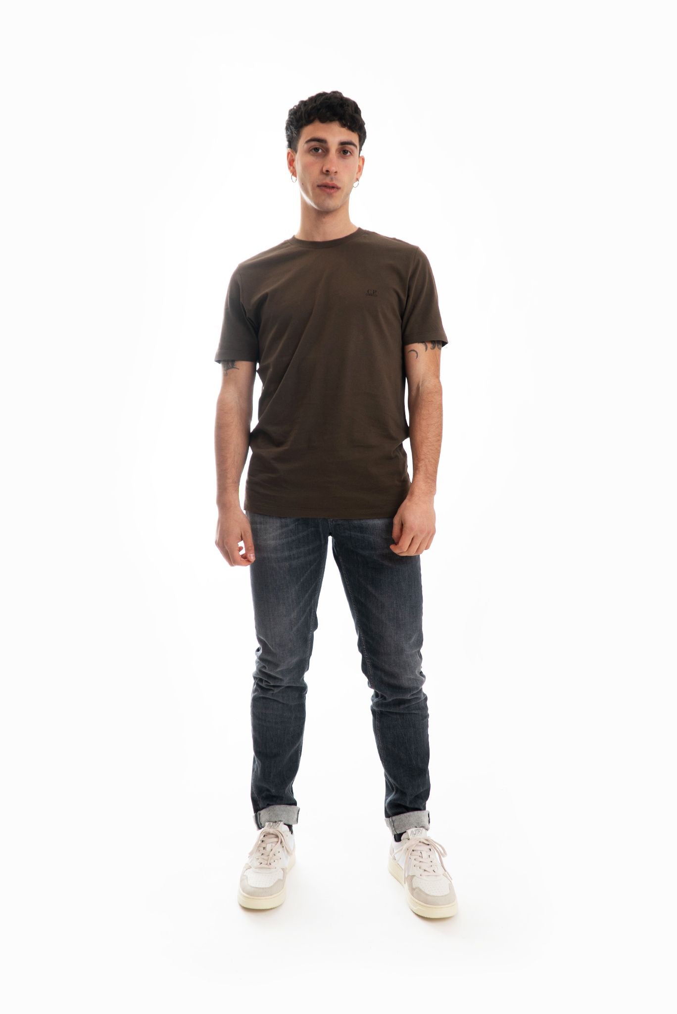 T-shirt Verde Militare con Logo