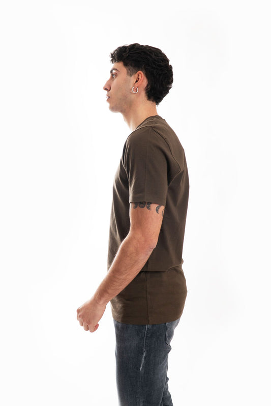 T-shirt Verde Militare con Logo