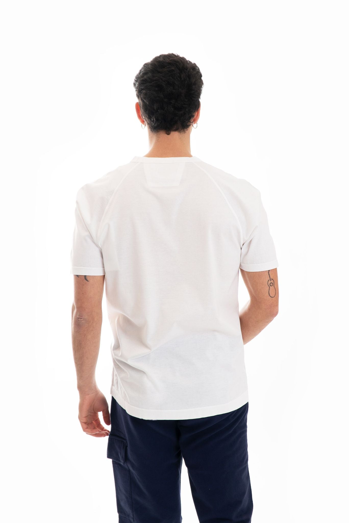 T-shirt Bianca con Logo Centrale