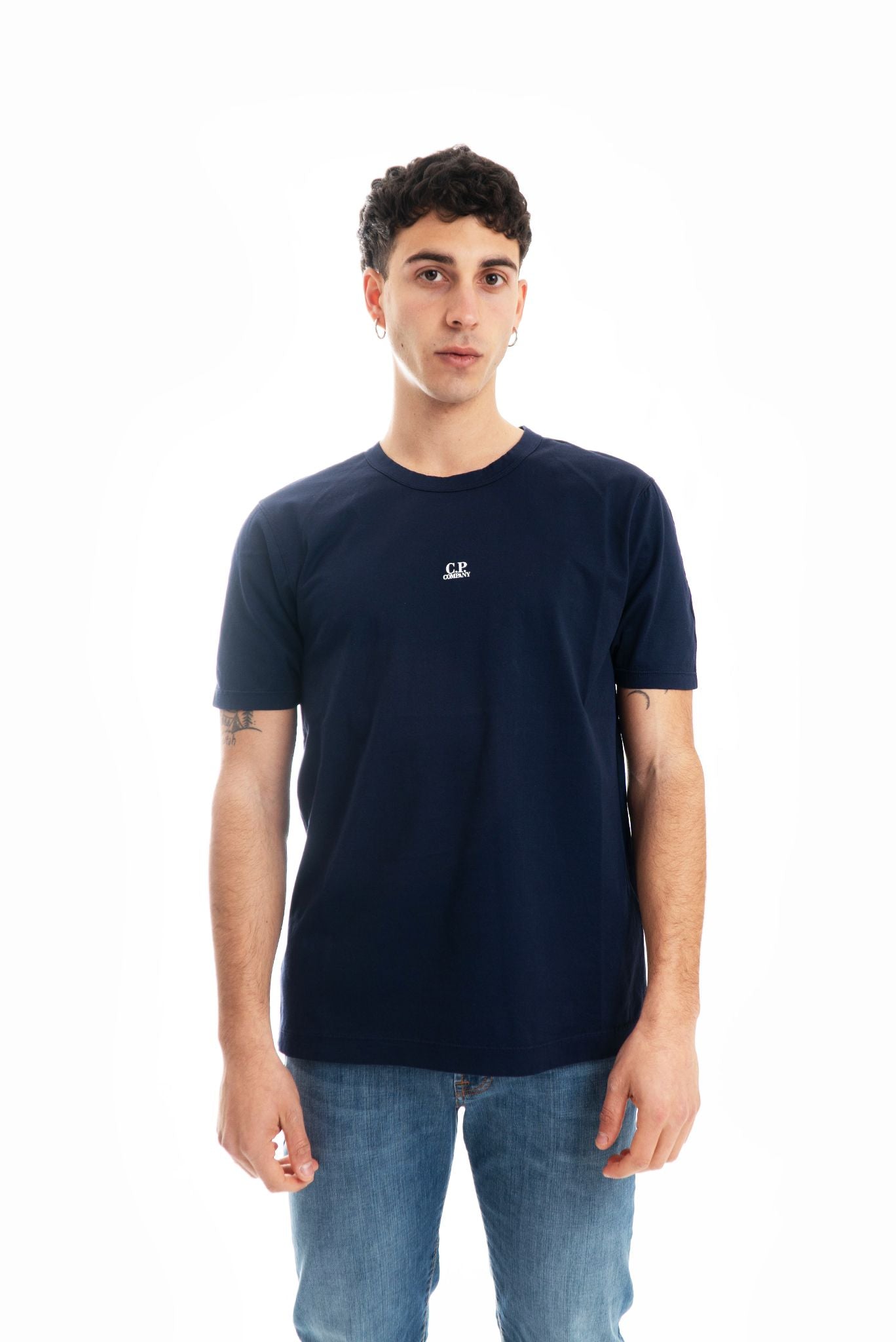 T-shirt  Blu con Logo Centrale