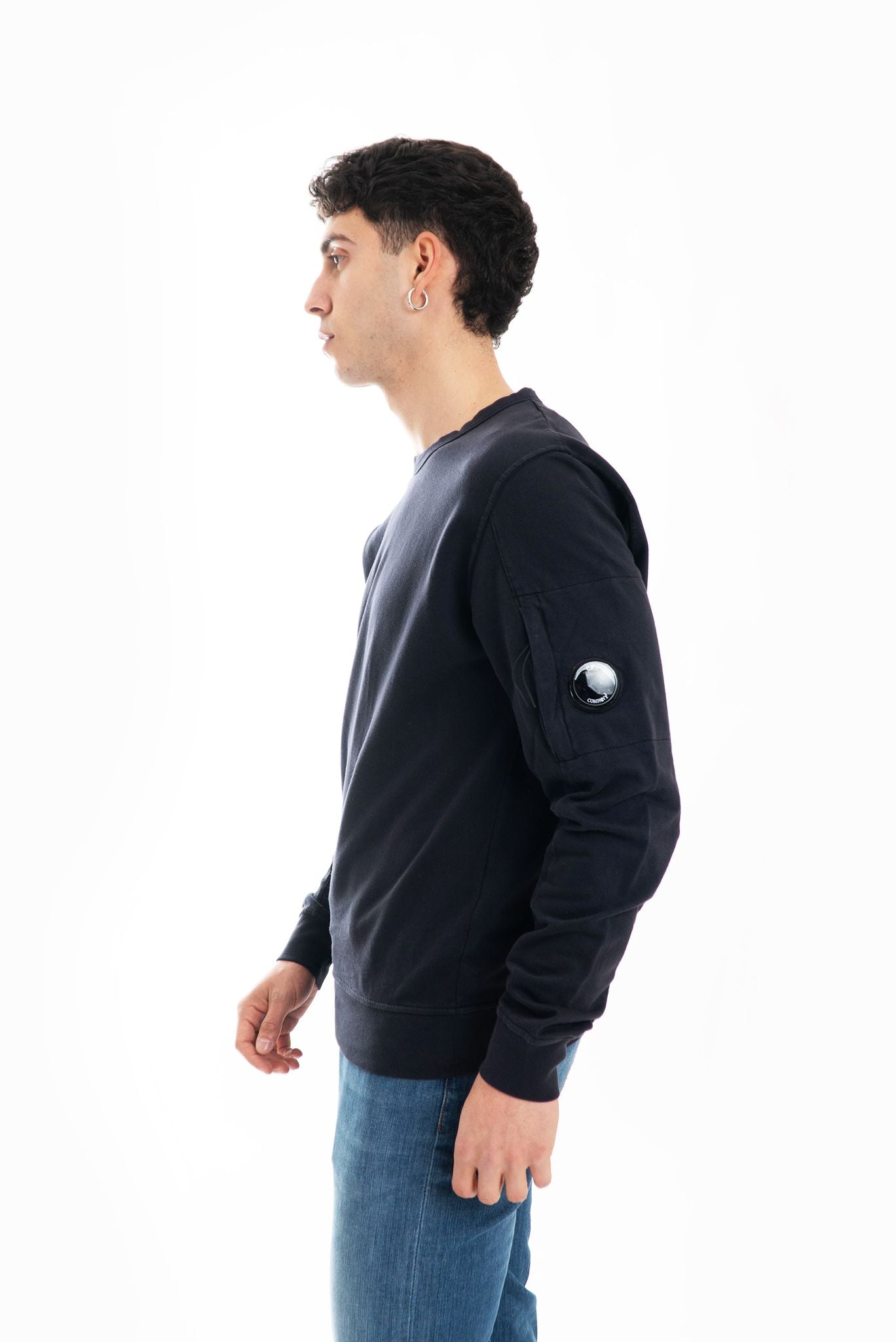 Felpa Blu a Girocollo Light Fleece
