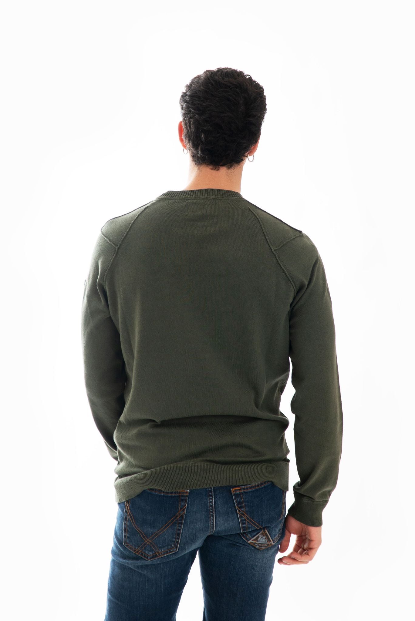 Maglia Verde con Lente e Cuciture in Rilievo