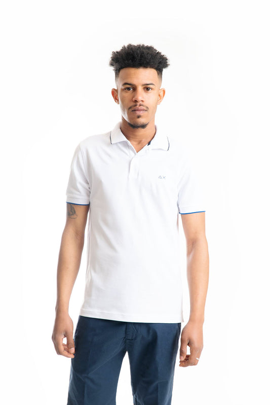 Polo Bianca con Orli a Contrasto