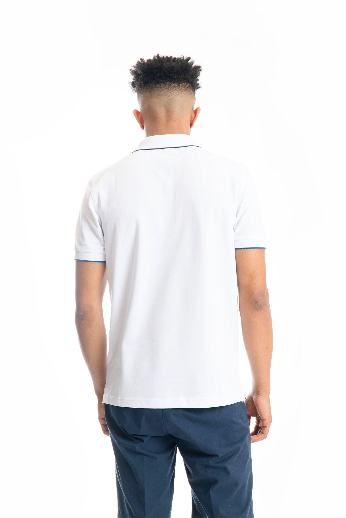 Polo Bianca con Orli a Contrasto