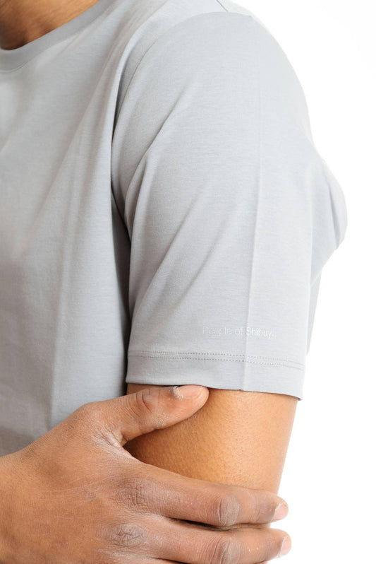 T-Shirt Grigio Perla in Filo di Scozia Shiko