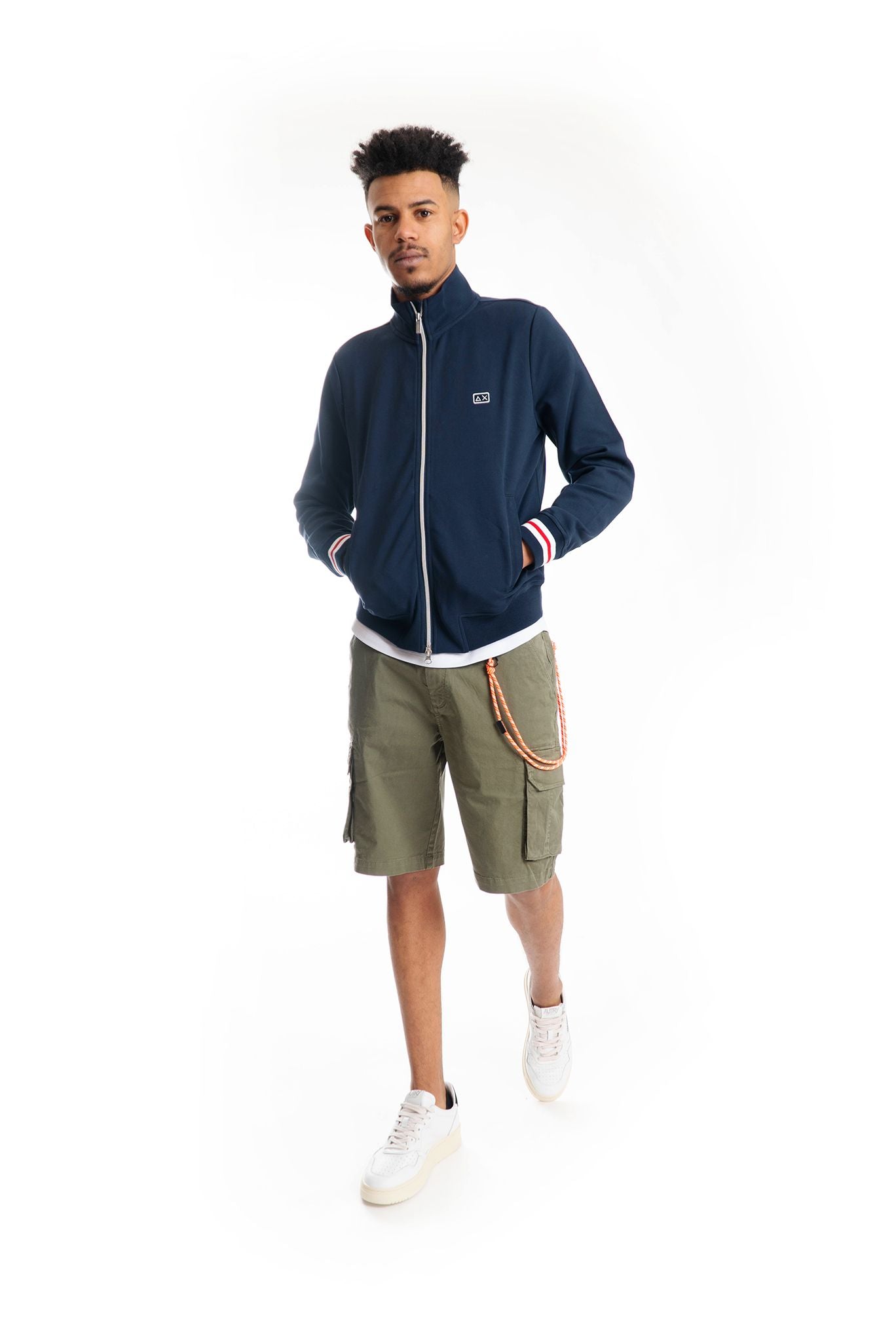 Bermuda Cargo Verde Militare Con Laccio Fluo