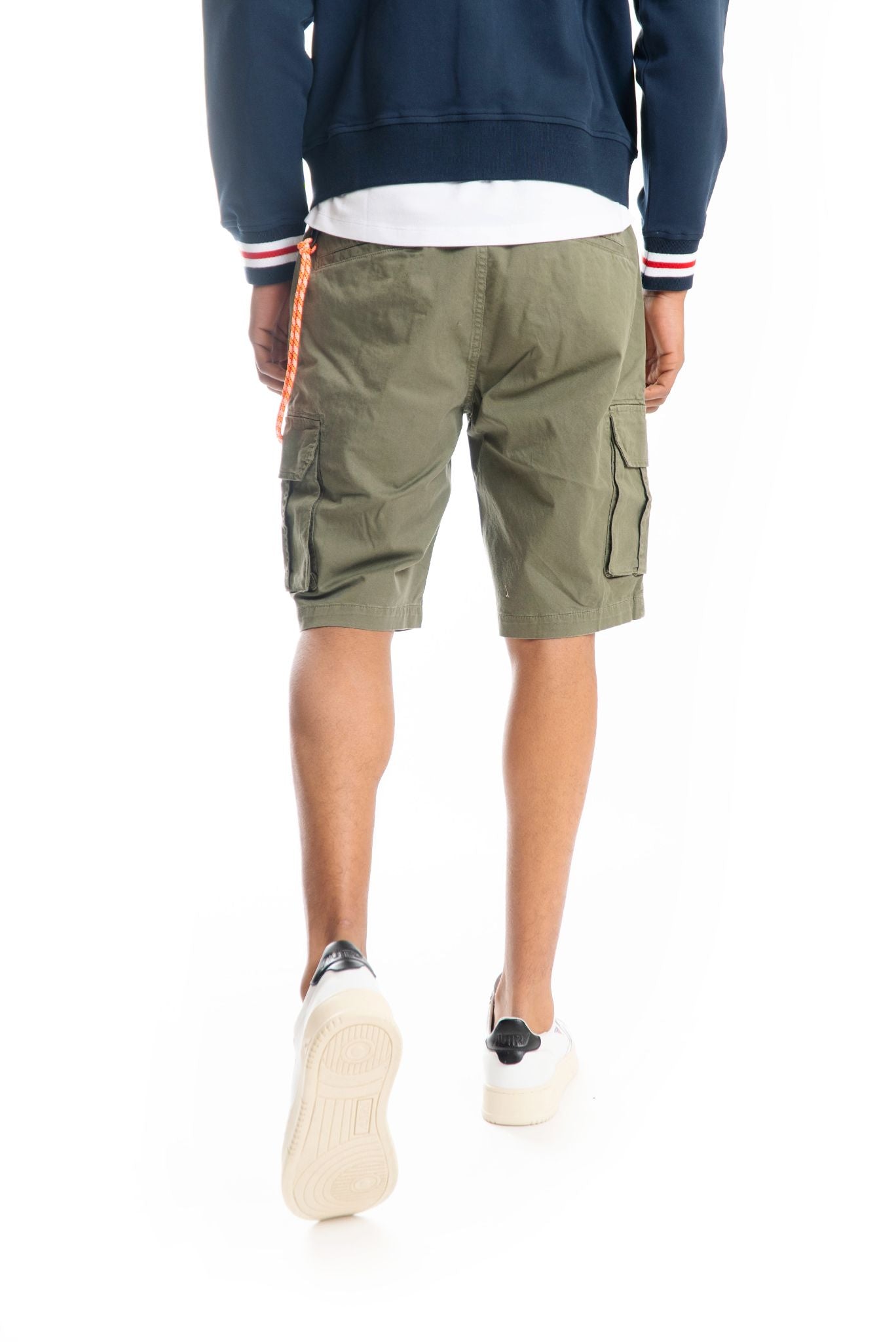 Bermuda Cargo Verde Militare Con Laccio Fluo