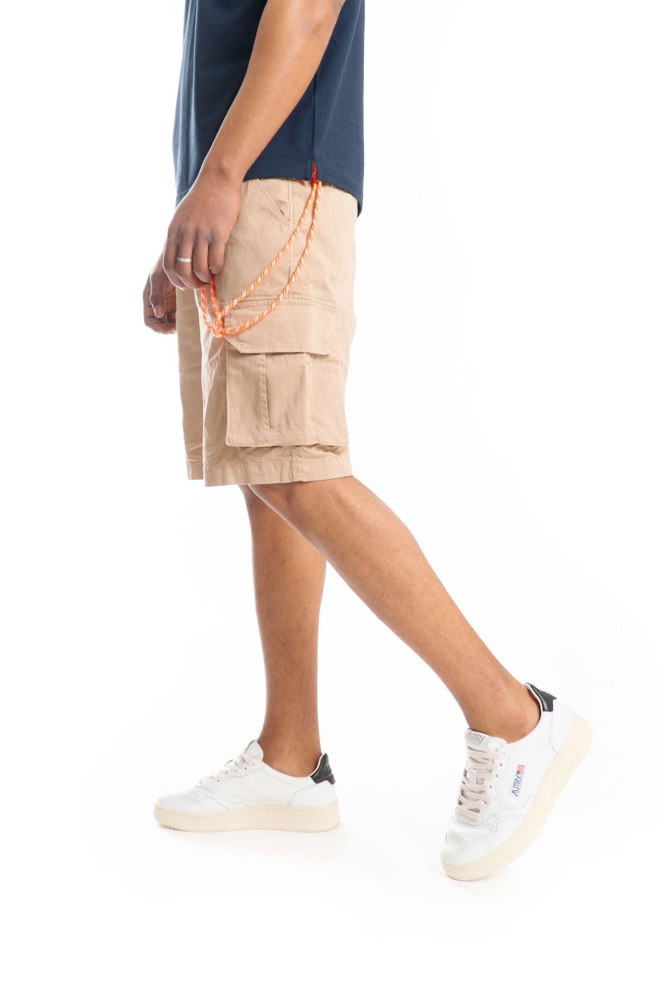 Bermuda Cargo Beige Con Laccio Fluo