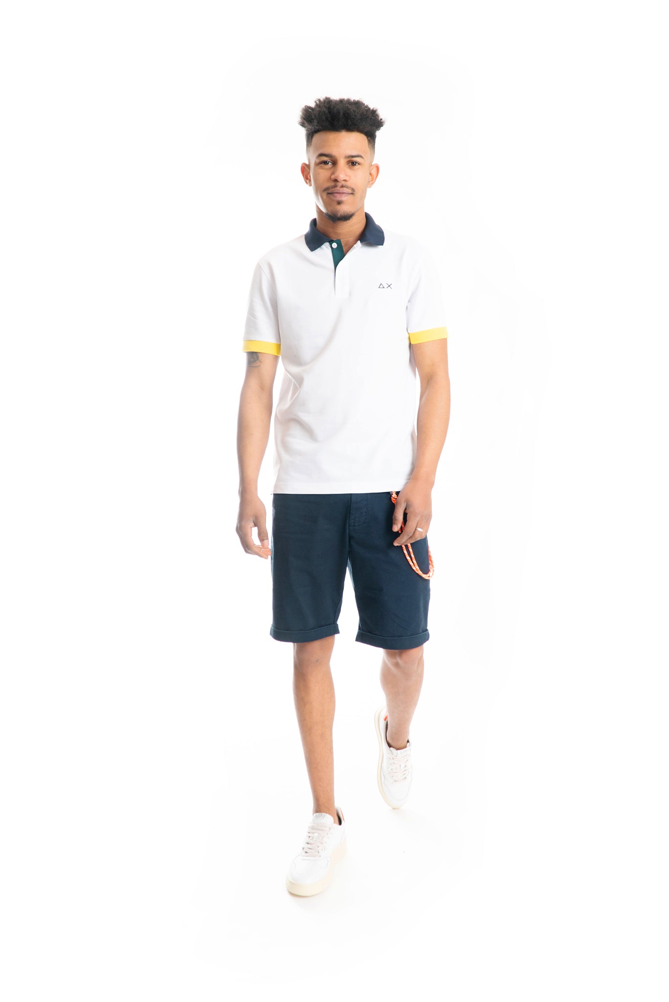 Bermuda Blu Navy Con Laccio Fluo