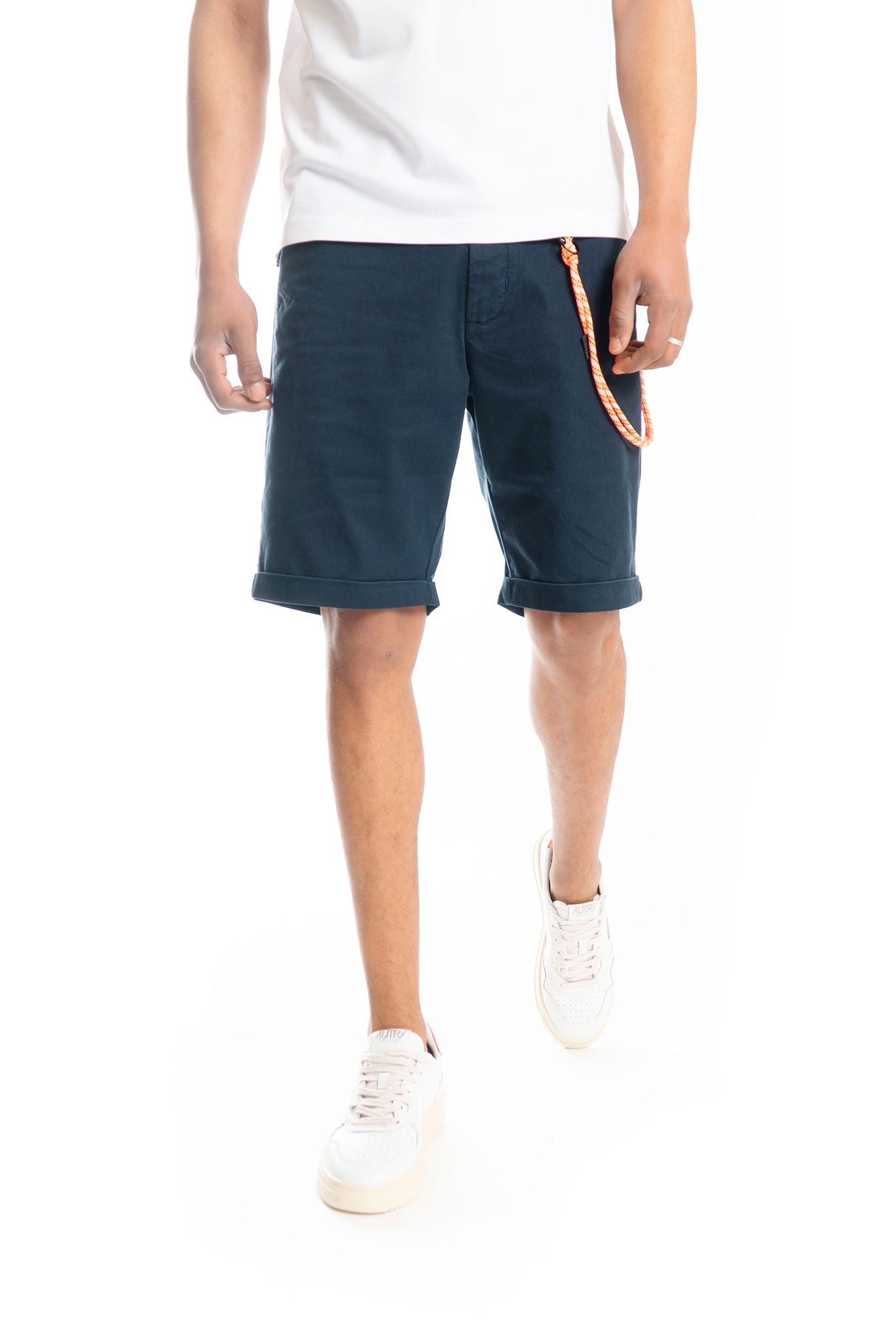 Bermuda Blu Navy Con Laccio Fluo