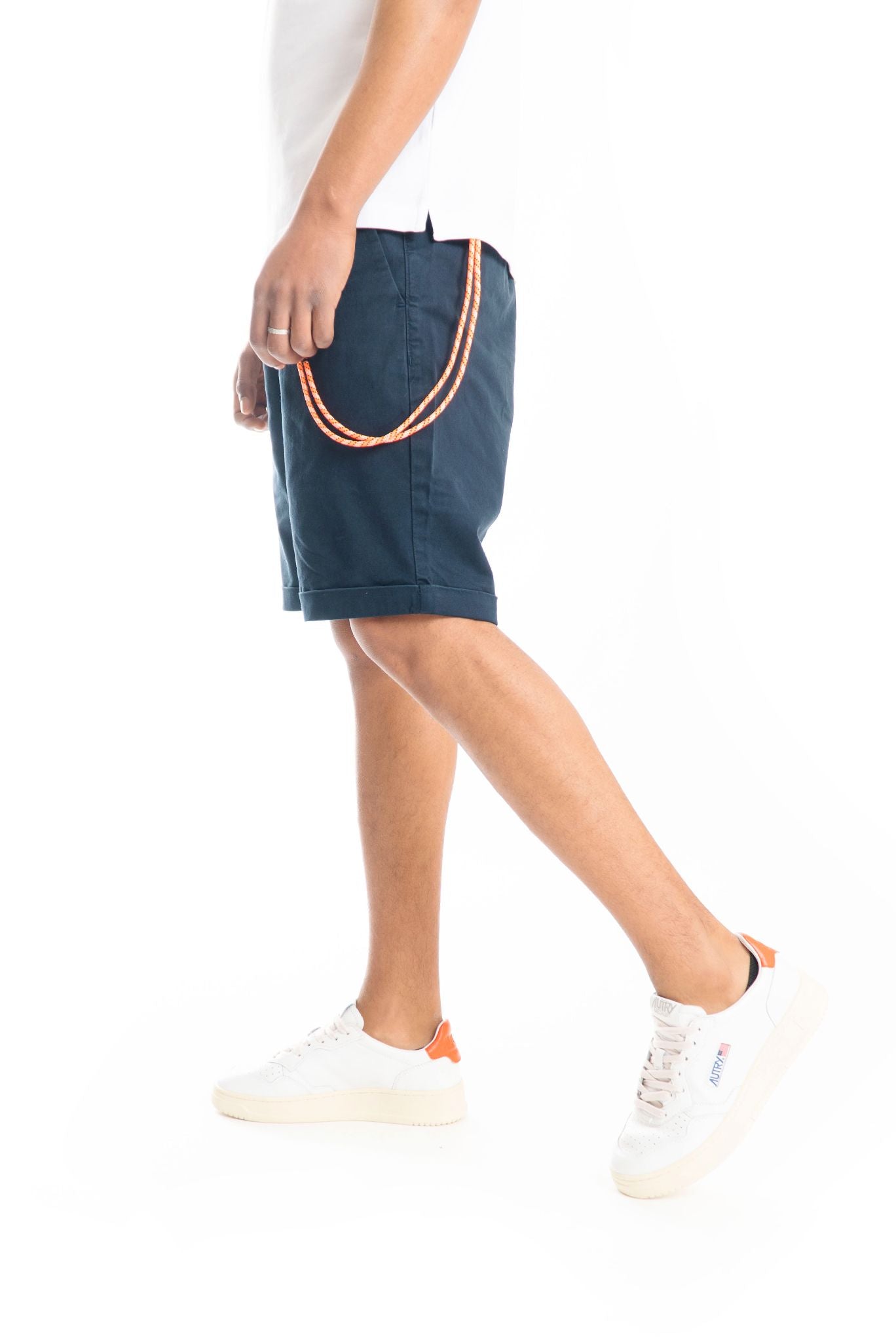 Bermuda Blu Navy Con Laccio Fluo