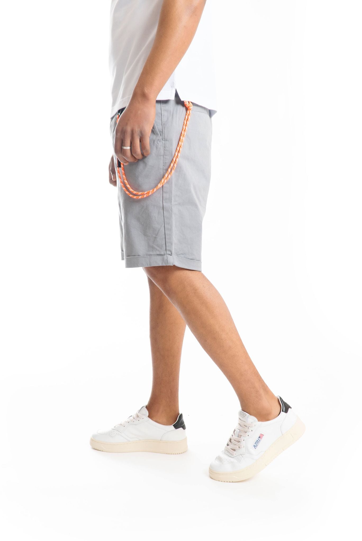Bermuda Grigio Con Laccio Fluo