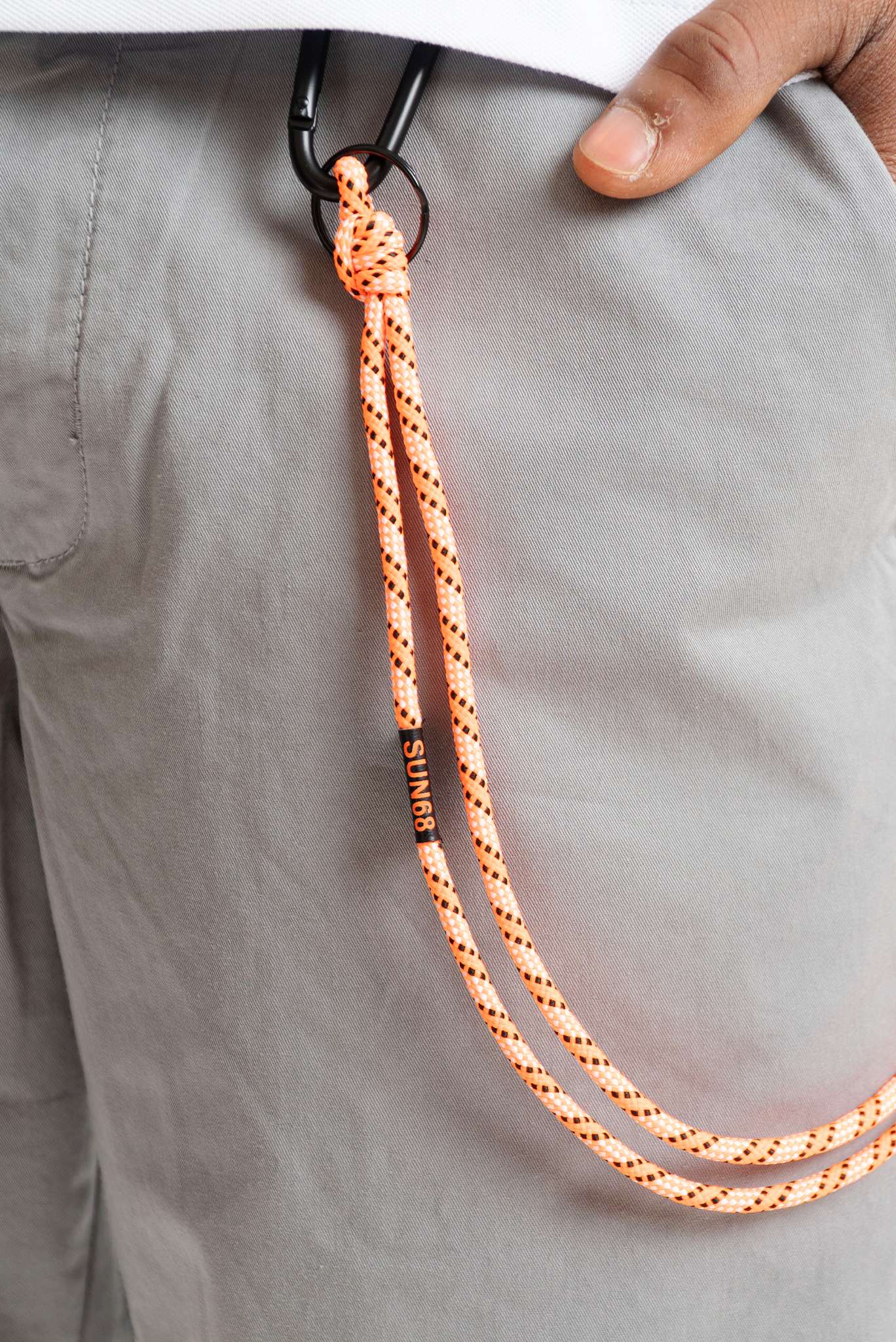 Bermuda Grigio Con Laccio Fluo