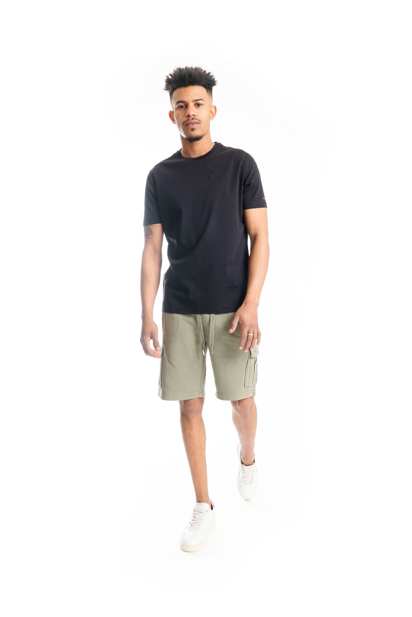 Bermuda Verde Militare Cargo di Felpa
