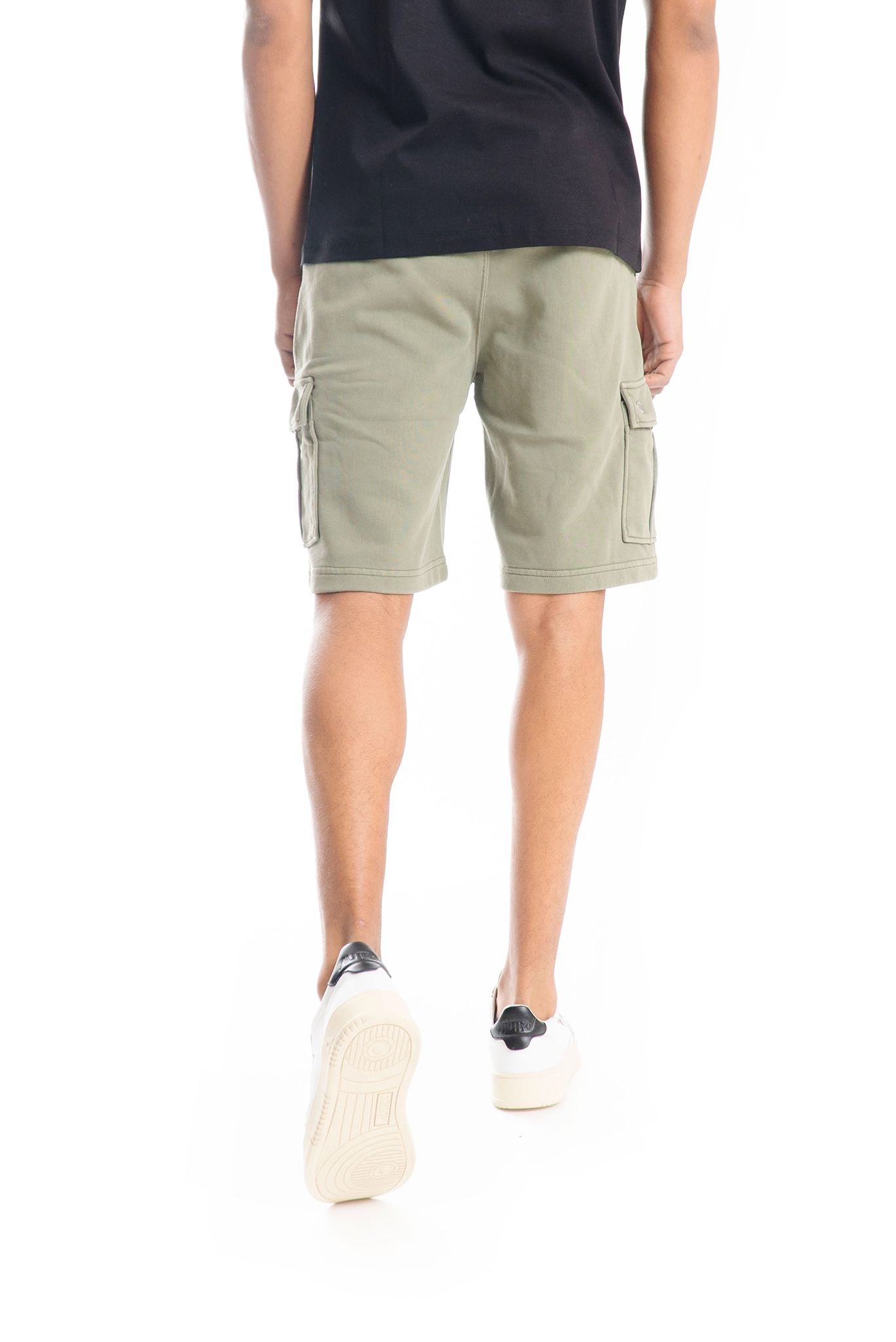 Bermuda Verde Militare Cargo di Felpa
