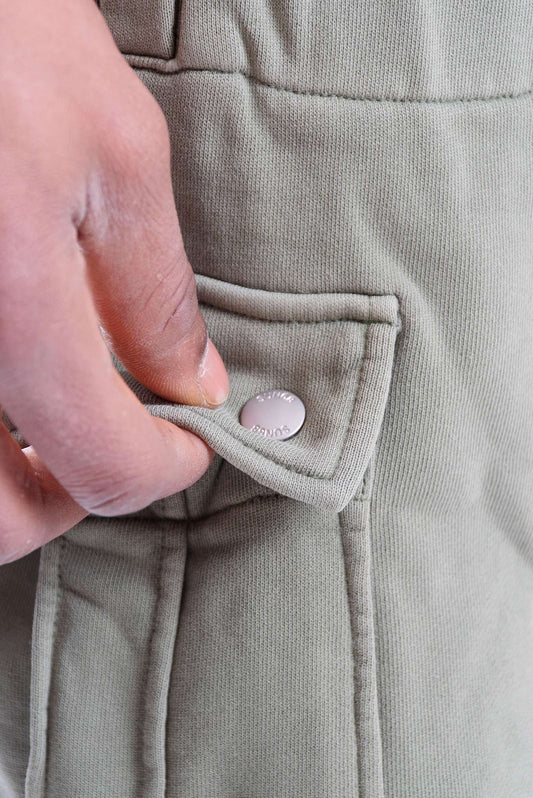 Bermuda Verde Militare Cargo di Felpa