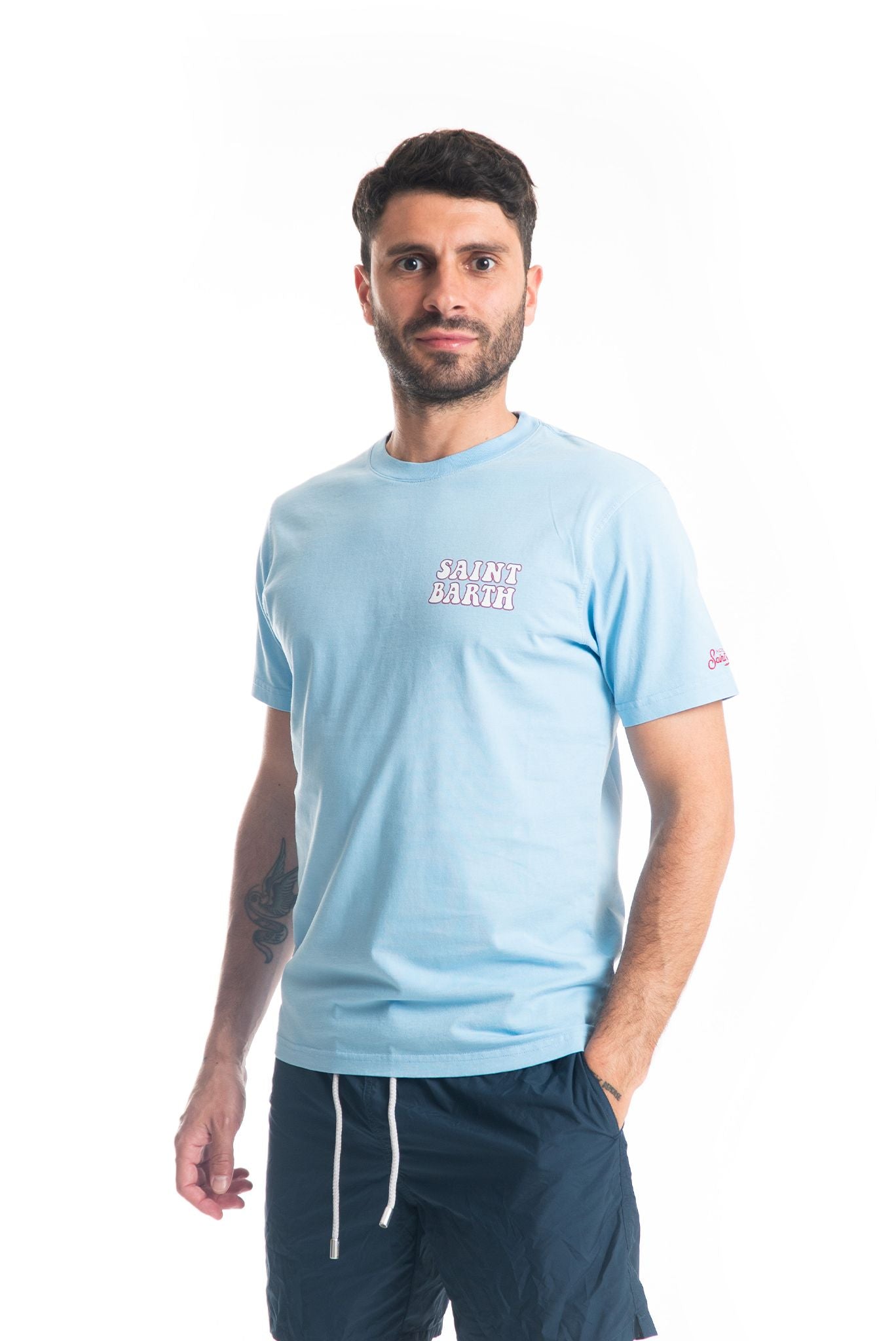 maglietta saint bart celeste, frontale