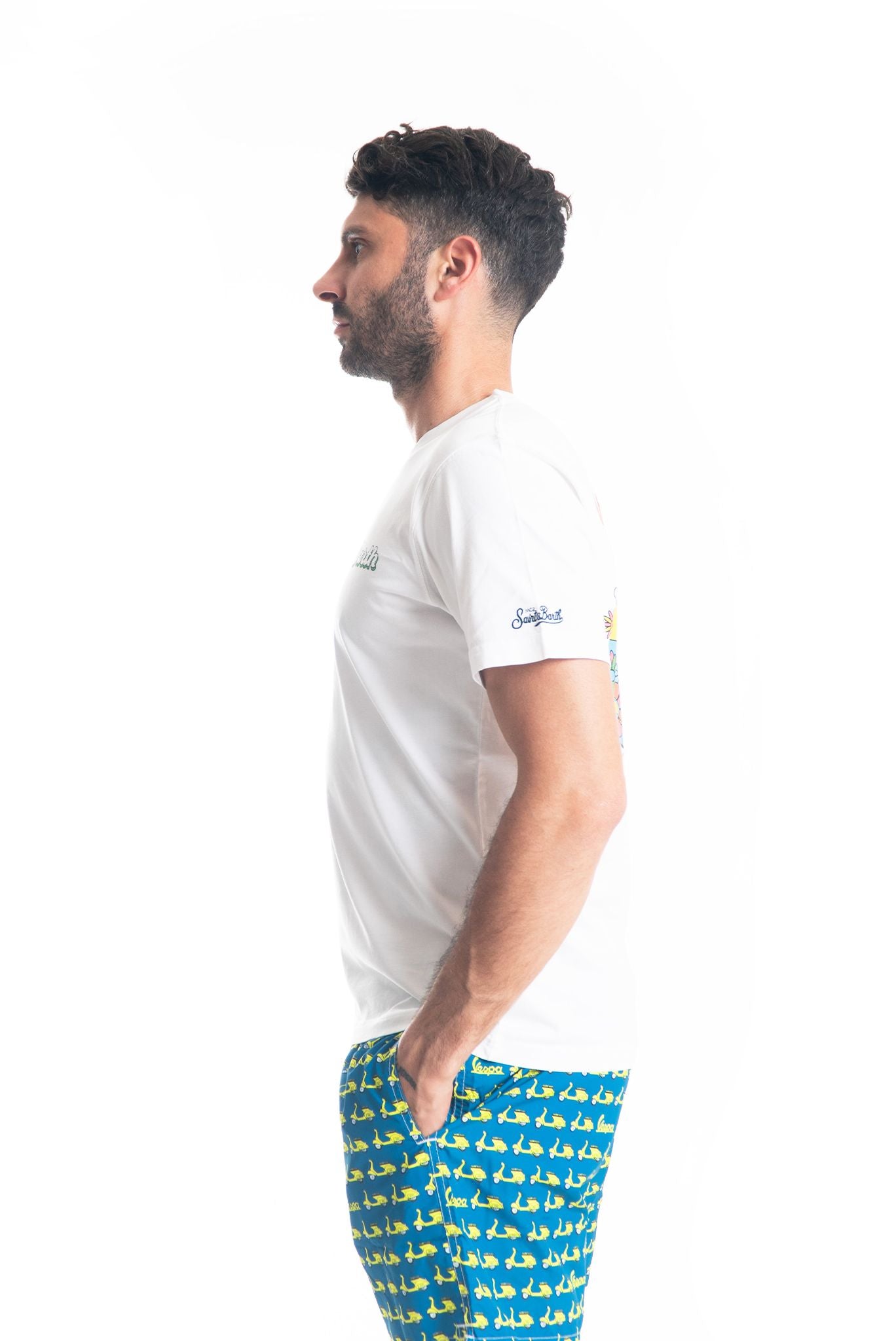 t shirt saint bart bianca, lato