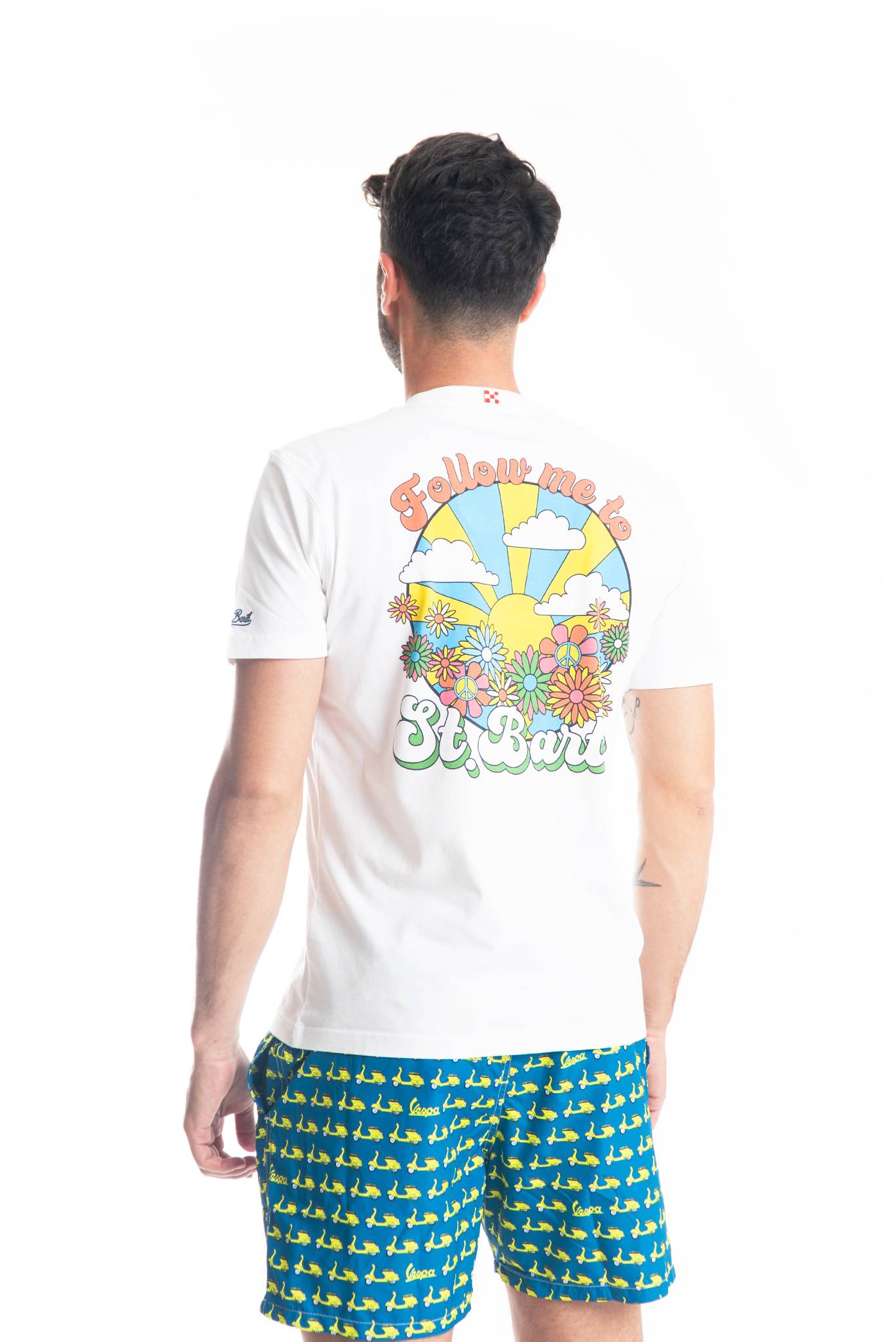 t shirt saint bart bianca, retro