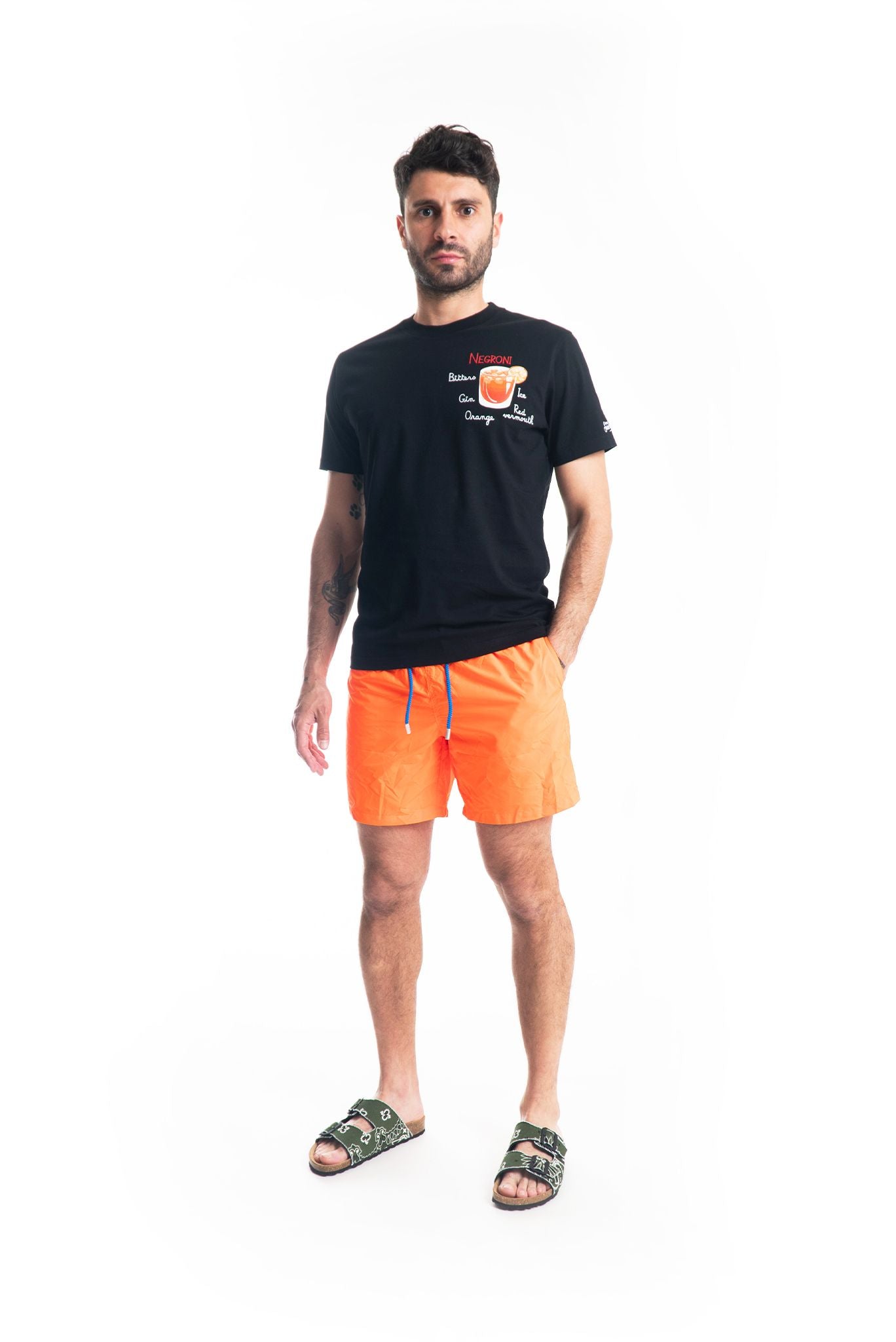 costume saint barth uomo arancione fluo, intero