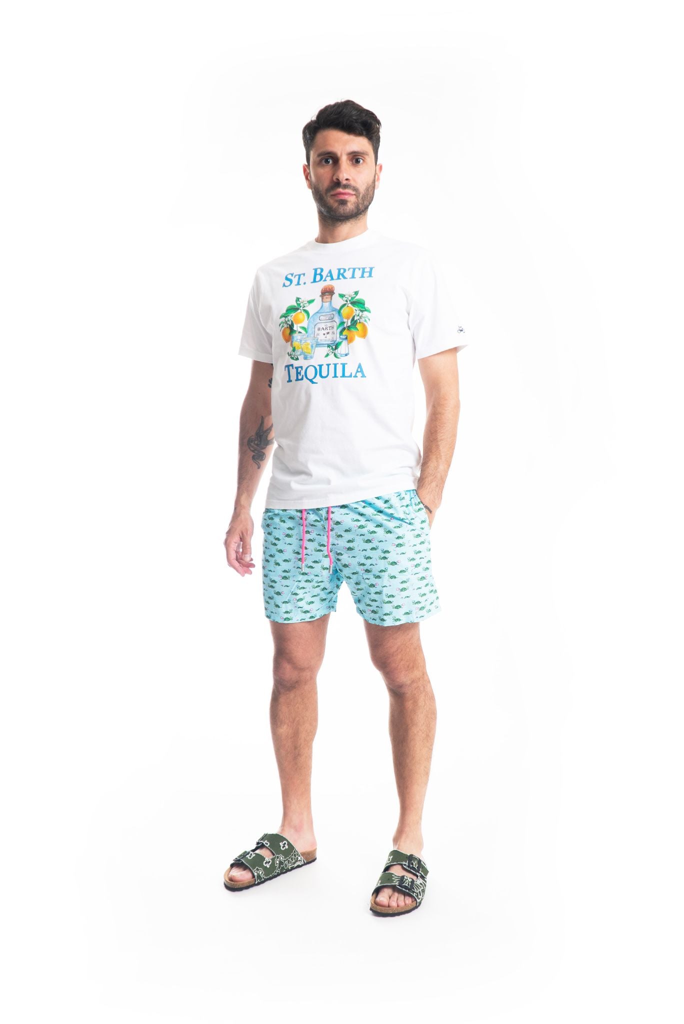 costume saint barth uomo celeste, intero