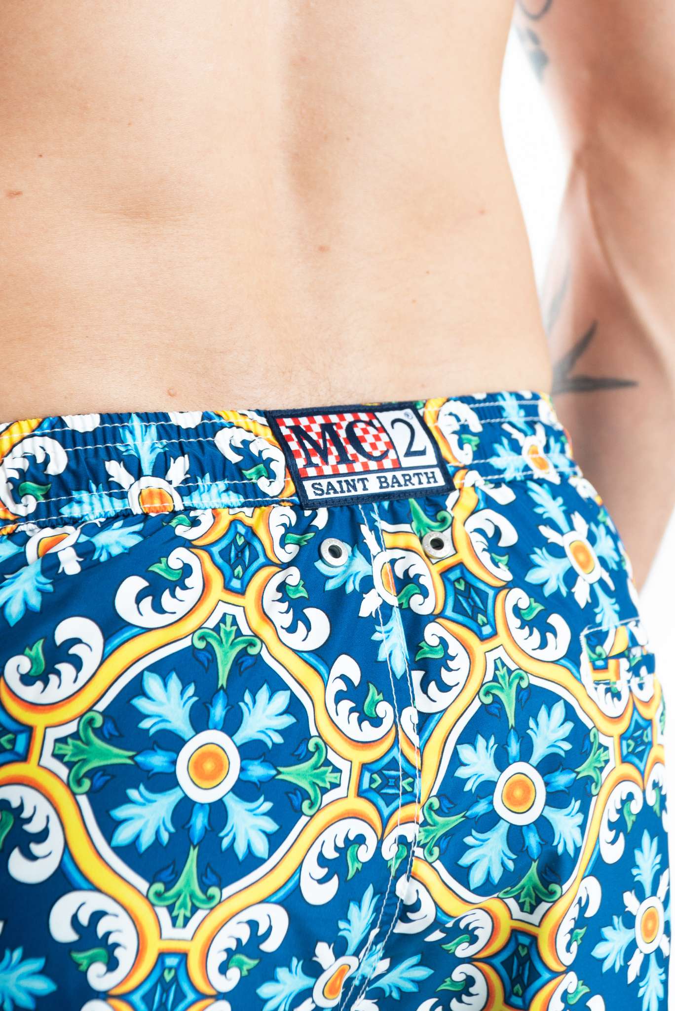 costume saint barth uomo maiolica, dettaglio retro