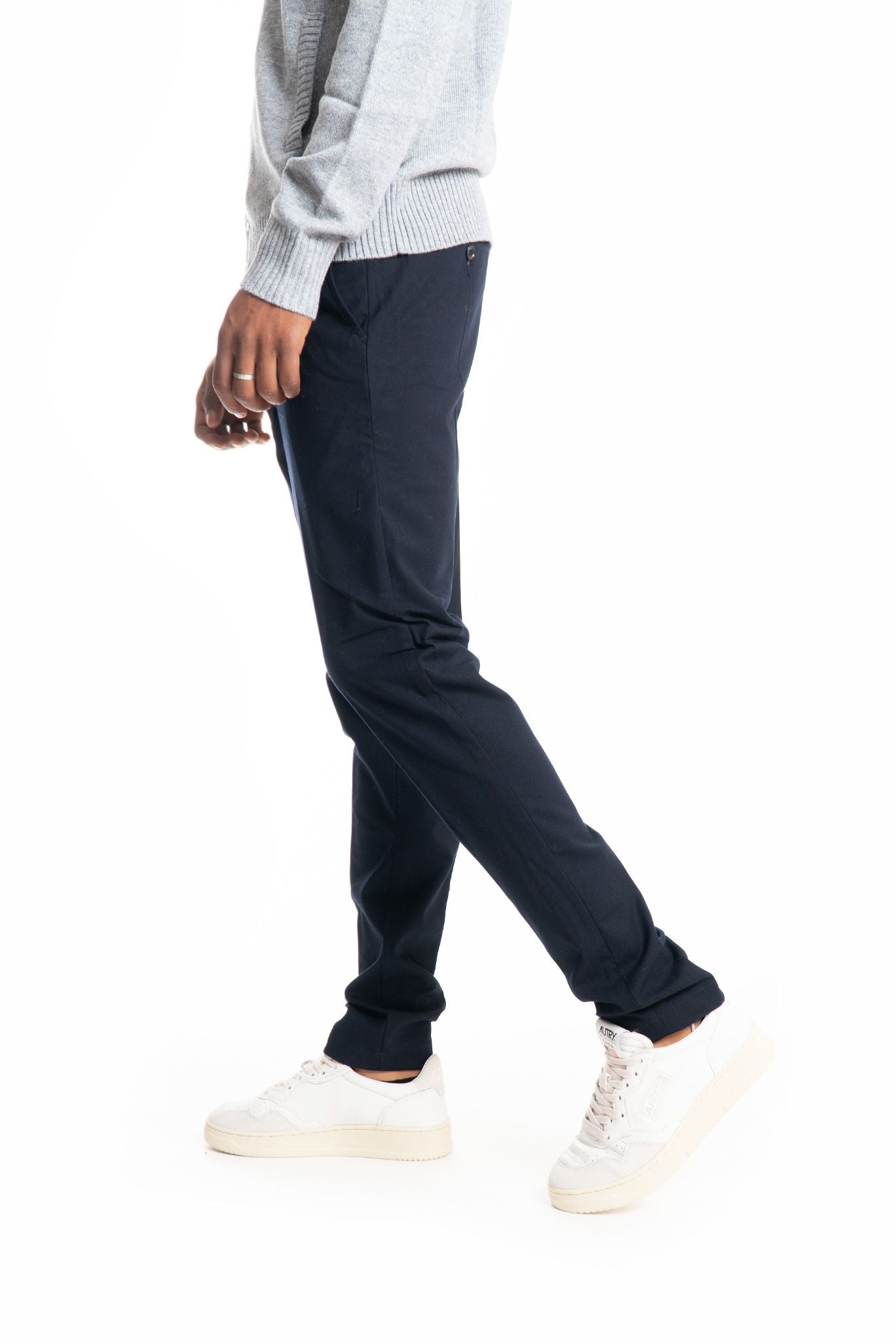 White Sand pantalaccio blu con coulisse regolabile uomo, lato