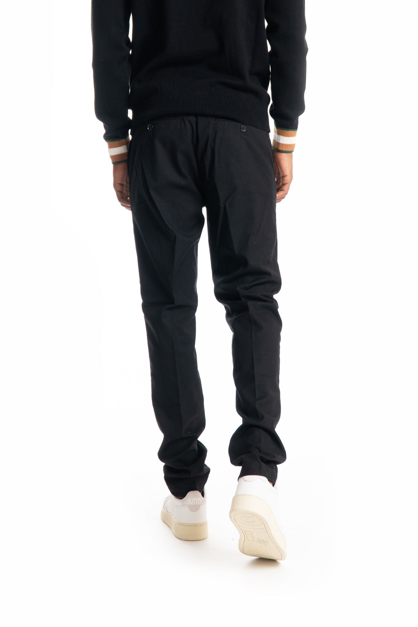 white sand pantalone nero invernale uomo, retro