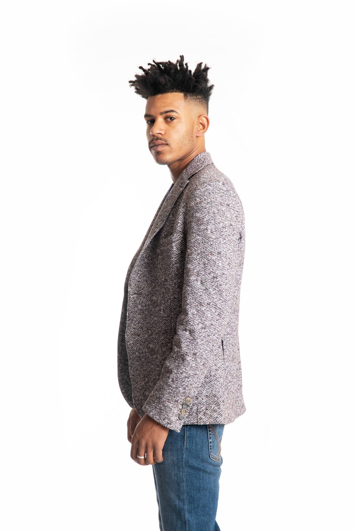 Bob company giacca marrone monopetto invernale uomo, lato