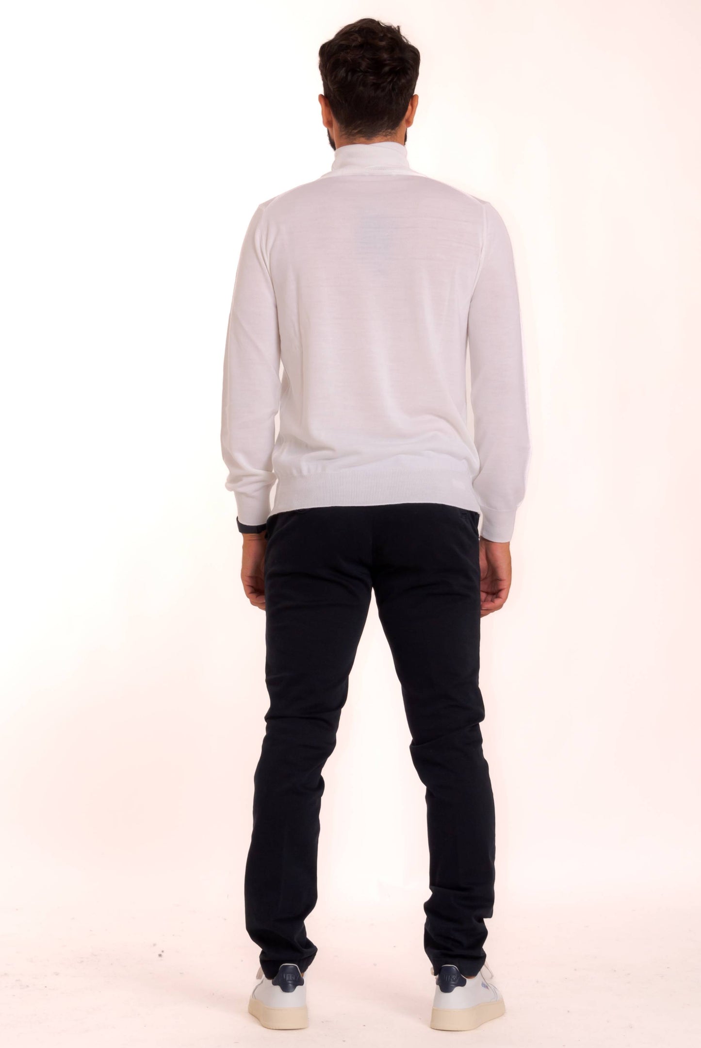 kangra cashmere maglia a collo alto bianco in lana, retro