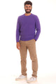 Maglia a Girocollo in Misto Lana Viola