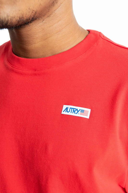 t-shirt rossa in cotone Autry uomo, dettaglio