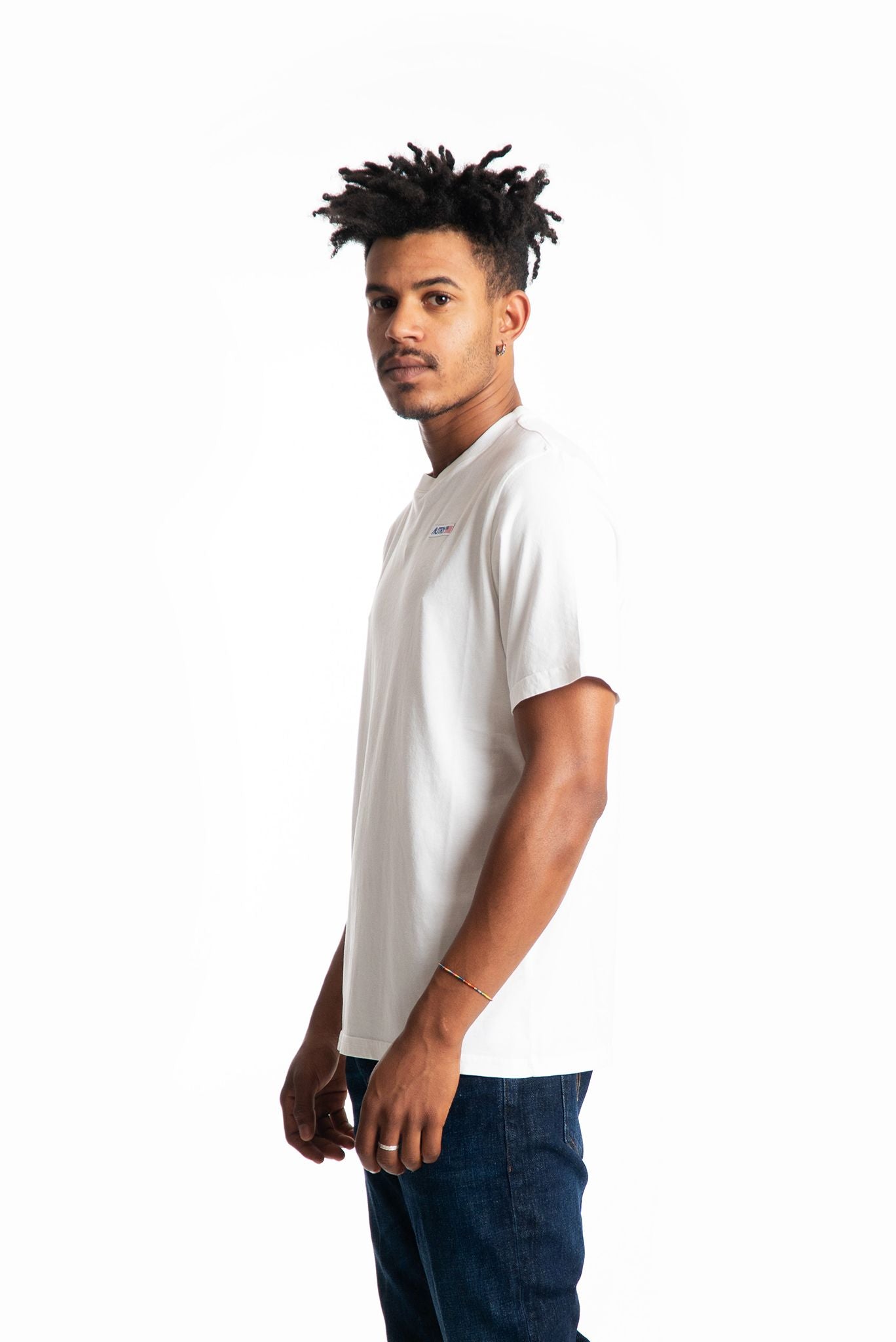 t-shirt bianca in cotone Autry uomo, lato