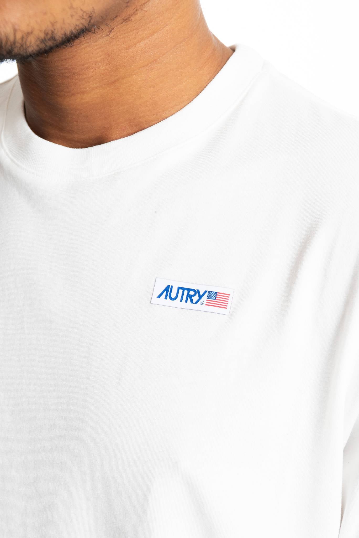 t-shirt bianca in cotone Autry uomo, dettaglio