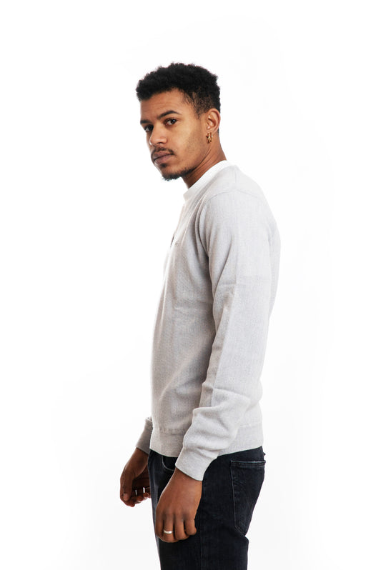 Maglione Grigio Scollo a V in Lana Merino