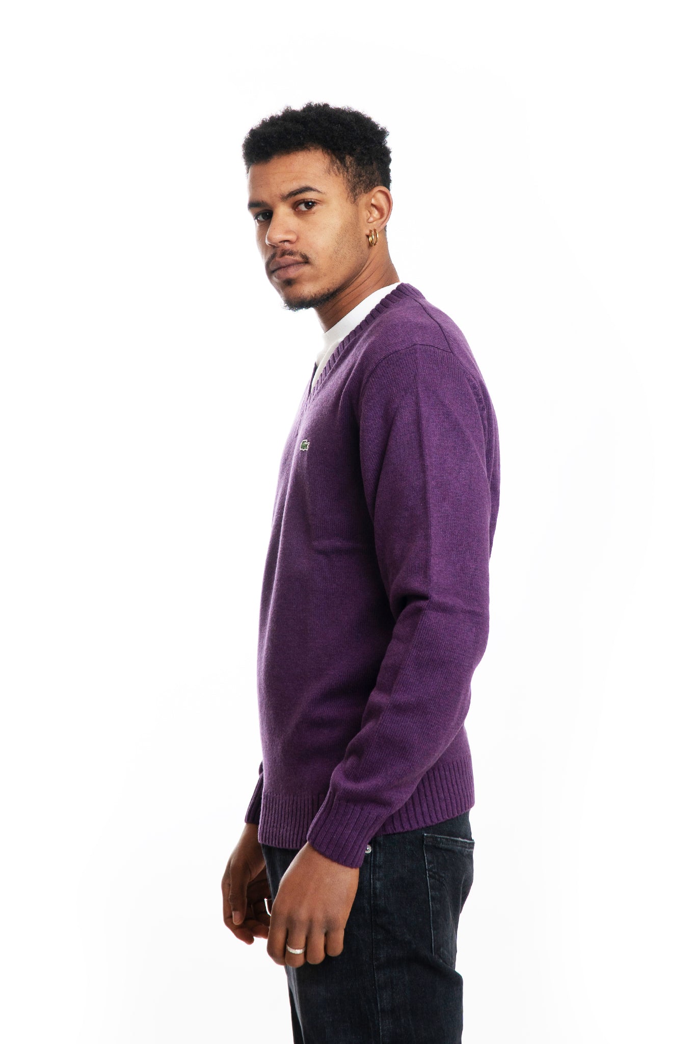 Maglione Con Scollo a V Viola