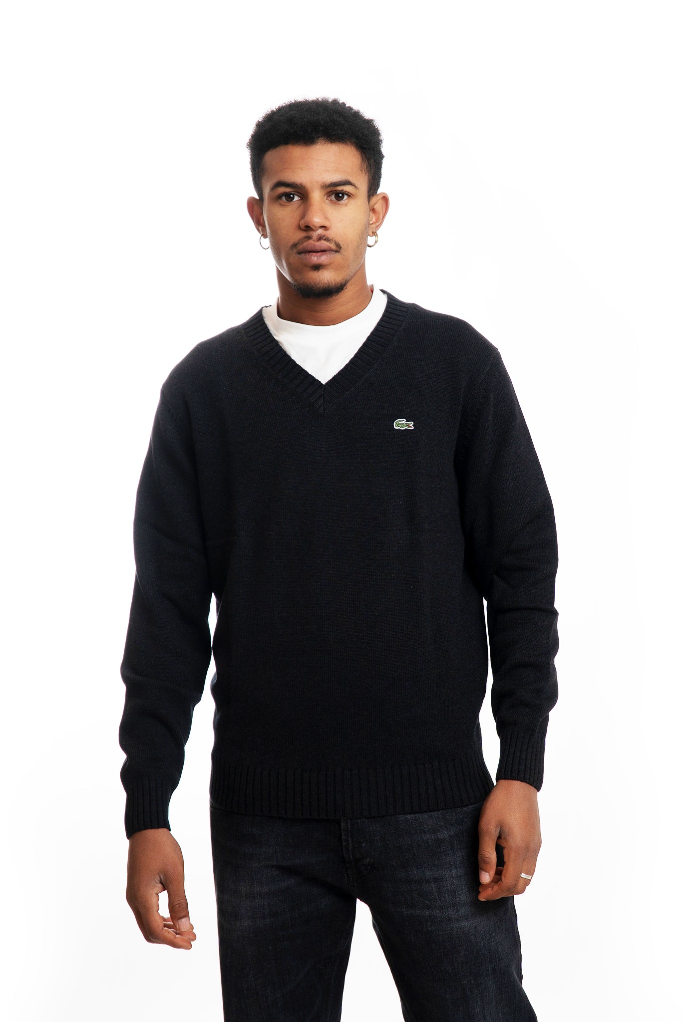 Maglione Nero con Scollo a V