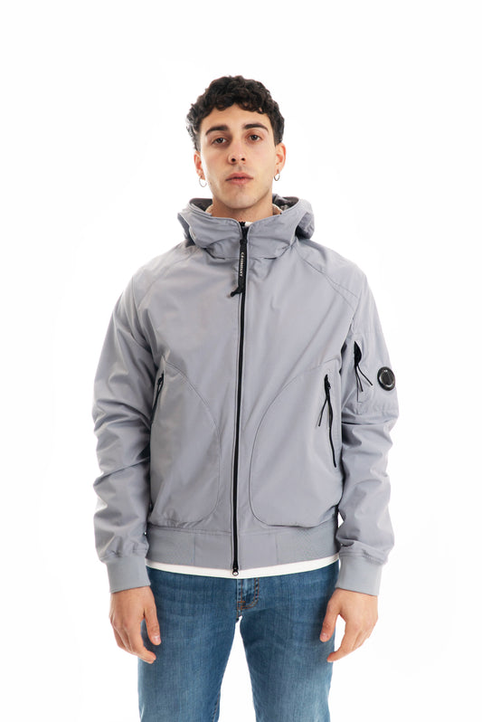Giubbino con Cappuccio Mesh Grigio