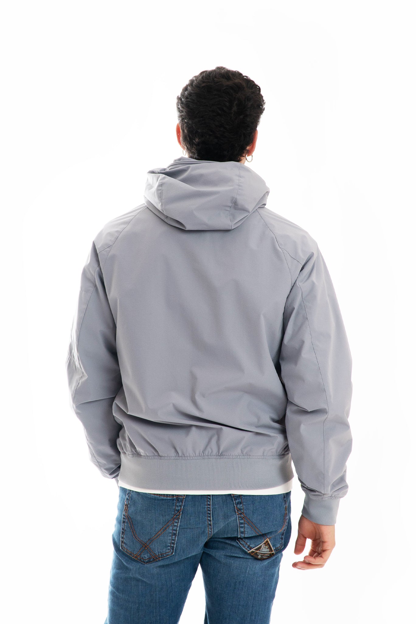 Giubbino con Cappuccio Mesh Grigio