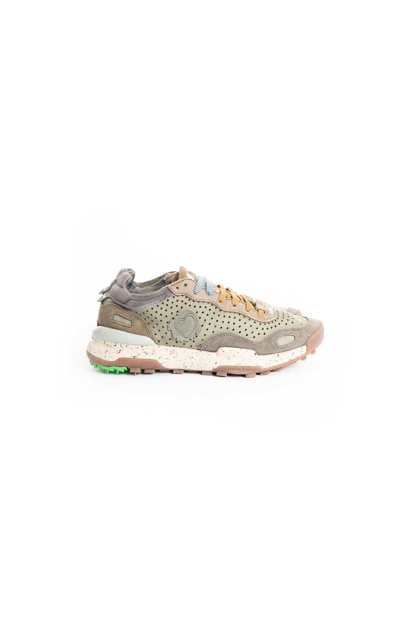 Sneakers Pelle Verde Marrone Chacrona Laser