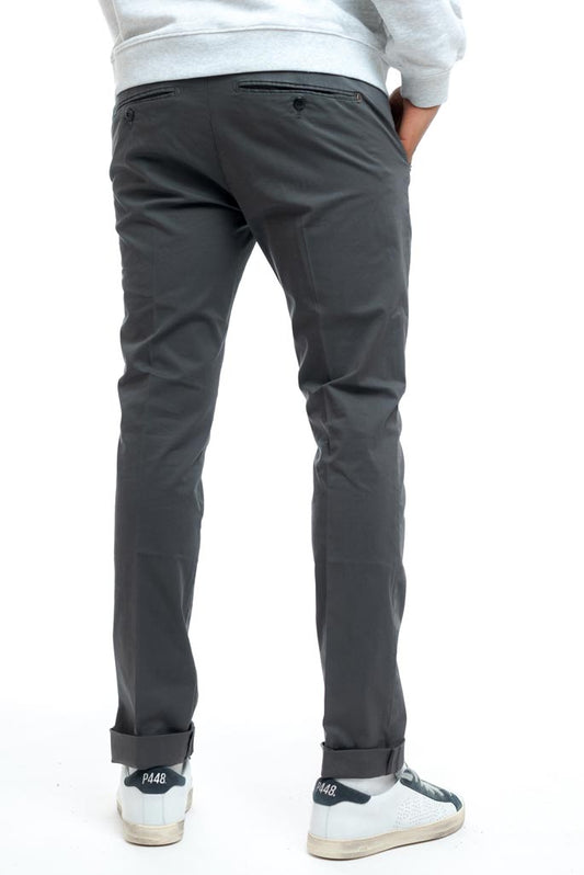 Dondup - Pantalone slim Gaubert Grigio di Cotone