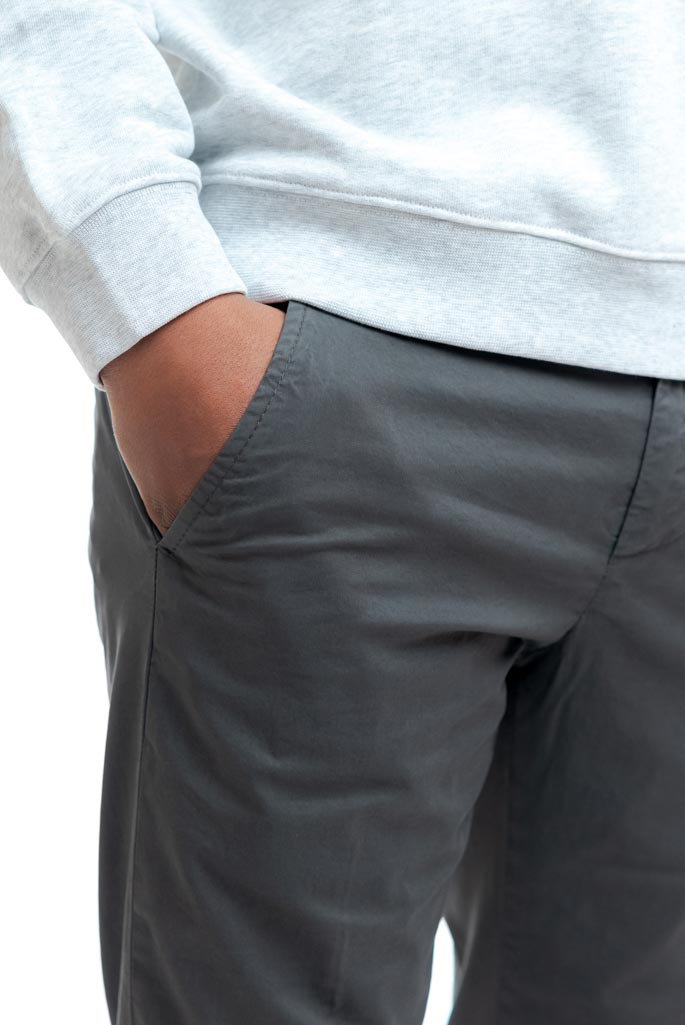 Dondup - Pantalone slim Gaubert Grigio di Cotone