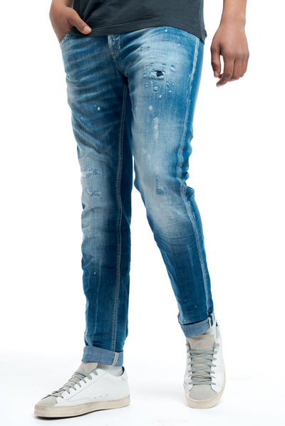 Dondup - Jeans Effetto Lavato con Rotture e Rammendi George